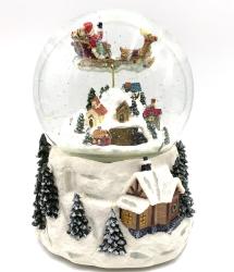 Lanterne de neige de Noël rotative arbre de Noël avec musique  tourbillonnant Lanterne à paillettes Cadeau de Noël Dec