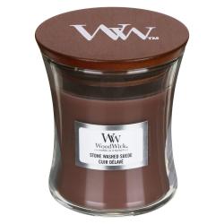 Woodwick Candela Piccola - Stone Washed Suede